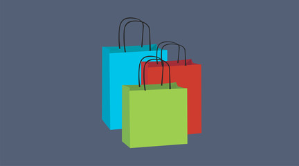 Vector Isolated Illustration of Shopping Bags