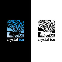 Krystaliczny lód. Logo wektor © Rzoog