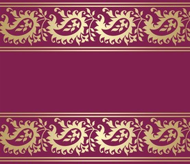 wedding card design, paisley floral pattern , India	