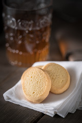Limoncello biscuits and lemon zest, typical of the Amalfi and Sorrento coast. Italy, Campania, Naples