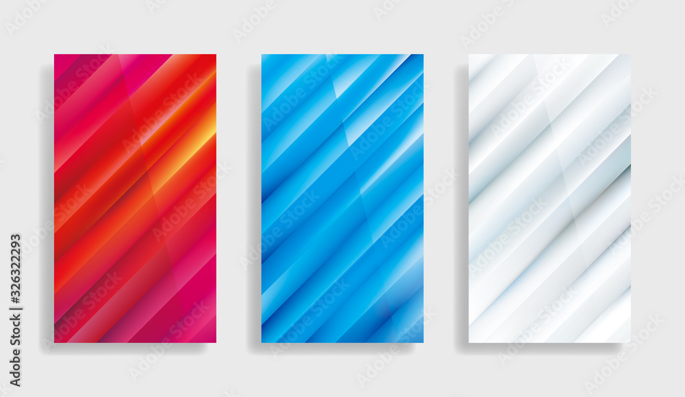 Aufkleber geometric gradients abstract wallpaper background template design set.