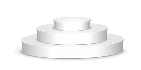 White vector round winners podium