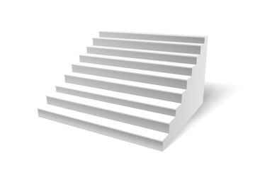 White vector stairs. Realistic 3d image
