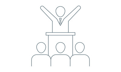 Public speaking icon for presentations and communication