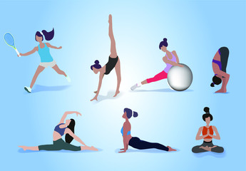 Sport fitness yoga tennis gymnastics