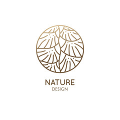 Leaf Ladder linear logo. Geometricshapes of plant icon. Houseplant floral flower.. Vector emblem of home plant in linear style for bussines design, eco products, spa, yoga