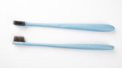 Toothbrushes. Health, hygiene, dentist and training concept