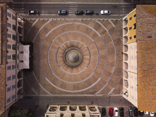 Piazza di Colle val D'Elsa, foto aerea con drone
