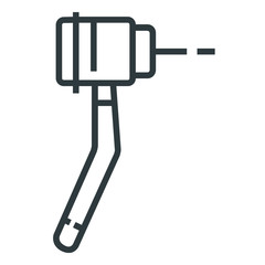 dentist drill black line icon on white background
