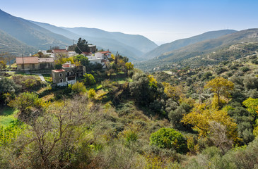 Picturesque village in a mountain gorge