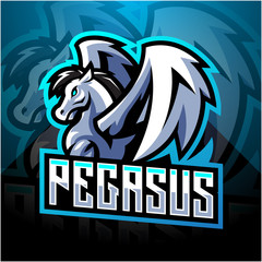 Pegasus esport mascot logo design © Visink.art