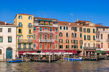 Fototapeta na wymiar Vintage buildings along the canal in Venice, Italy