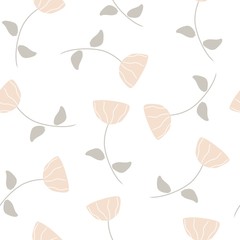 Cute hand drawn watercolor flowers romantic seamless vector pattern background illustration