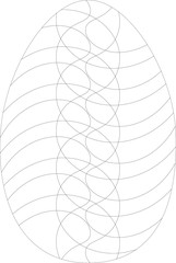 Easter egg with abstract wavy patteern