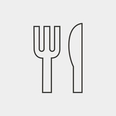 fork and knife icon vector illustration and symbol for website and graphic design