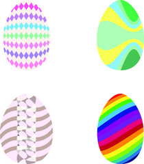 Easter eggs with colorful patterns.