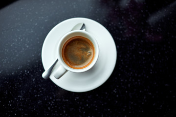 cup of coffee on the table