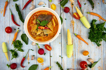 Bamboo shoot curry or ingredient thailand food Spicy