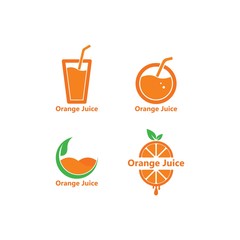 orange juice logo icon vector template