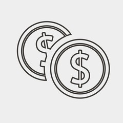 coin icon vector illustration and symbol for website and graphic design