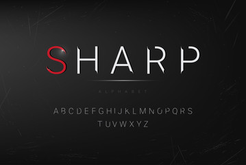 Crime and horror theme alphabet font set