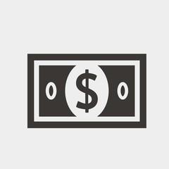 dollar note icon vector illustration and symbol for website and graphic design