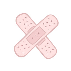 plaster. Medical plaster. Vector color illustration. Drawing.plaster cartoon style icon on a white background.