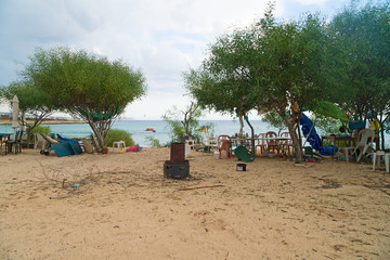Refugee's place on the sea beach.