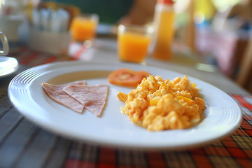summer breakfast concept light food / bright photo, healthy food, morning, vigor, sport