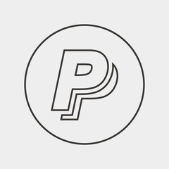 P logo icon vector illustration and symbol for website and graphic design