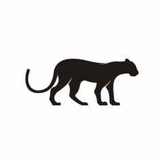 Silhouette Leopard logo design vector