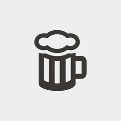 beer glass cup icon vector illustration and symbol for website and graphic design