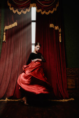 beauty dancer in vintage interior