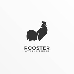 Obraz premium Vector Logo Illustration Rooster Pose Silhouette Style