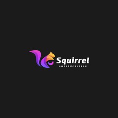Vector Logo Illustration Squirrel Gradient Colorful Style