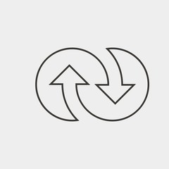 rotating arrows icon vector illustration and symbol for website and graphic design