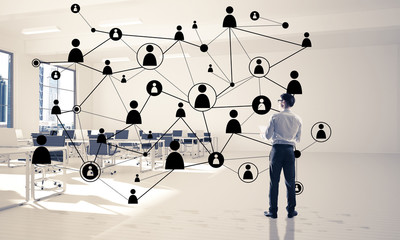 Networking and social communication concept as effective point for modern business