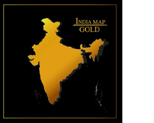 Map of India with Gold colour