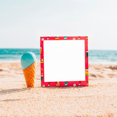 summer mockup with ice-cream