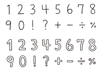 手描きのシンプルな数字