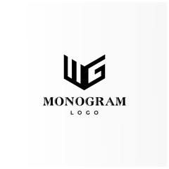 Geometric monogram logo design of modern business with clean background - EPS10 - vector.