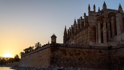 The Cathedral-Basilica of Santa María in Palma (Mallorca), a Gothic Levantine temple with the largest rosette in the Gothic world, its construction began in 1229 ending in 1601.