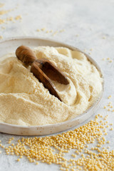 Hulled millet flour and grain