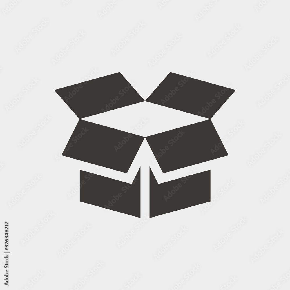 Poster open box icon vector illustration and symbol for website and graphic design