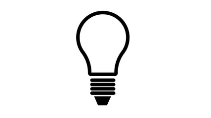 illustration. Light bulb with rays shine. Energy and idea symbol