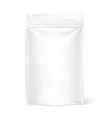 Pouch bag mockup isolated on white background. Vector illustration. Front view. Can be use for template your design, presentation, promo, ad. EPS10.	