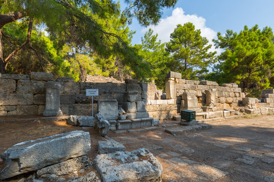Ruins of the ancient Phaselis city in Antalya province. Turkey
