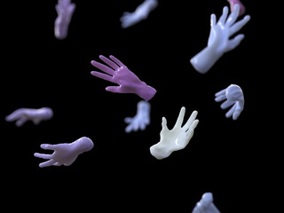 Obraz premium falling artificial human hands