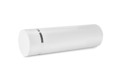 Bottle of luxury body lotion isolated on white