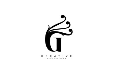 G Linked Abstract Flourish Monogram Shape Vector Logo Template